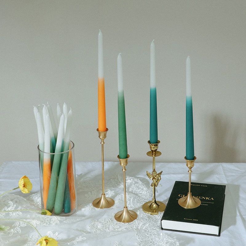 European style stick candle romantic wedding hotel candle holder gradient color scented candle