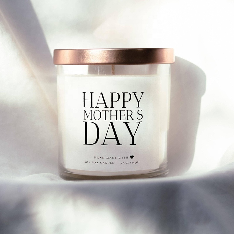 KLS Candle Wholesale Classy Gifts Mothers Day Wedding Birthday Custom Labels Printing Glass Scented Candle For Women