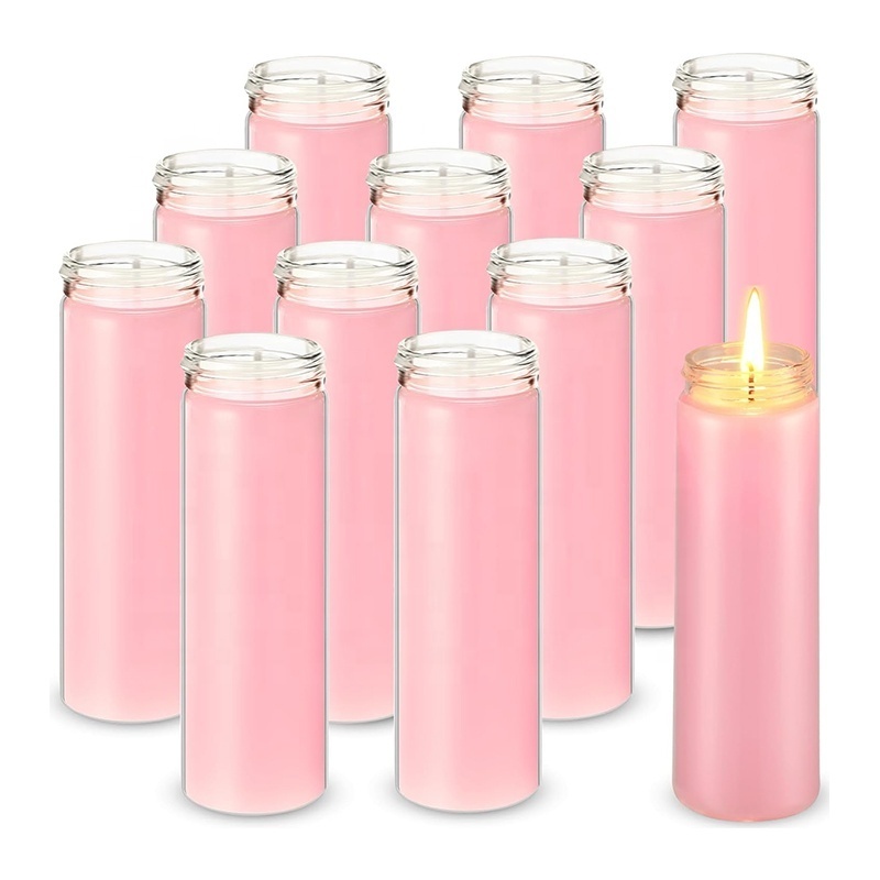 KLS Wholesale that provide energy and anointing in 7 day glass bottles blessed colored religious candles