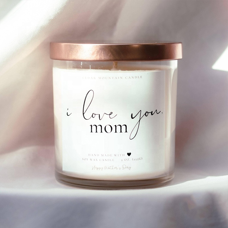 KLS Candle Wholesale Classy Gifts Mothers Day Wedding Birthday Custom Labels Printing Glass Scented Candle For Women