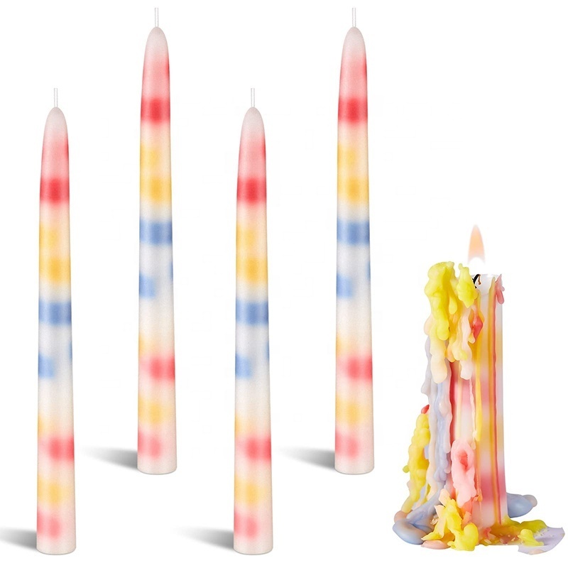 5 Tearing Colors 2X25CM Multi Color Drip Taper Candles Handmade color teardrop candles