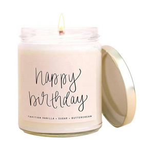 KLS Candle Wholesale Classy Gifts Mothers Day Wedding Birthday Custom Labels Printing Glass Scented Candle For Women