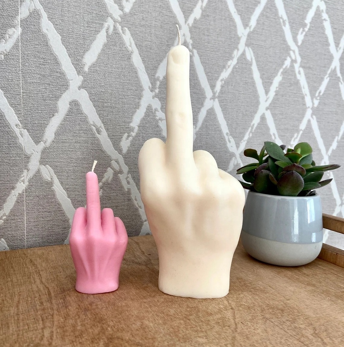 Creative Middle Finger Shaped Gesture Candle Finger Scented Candle 3D Hand Made Scented Silicone Hand Shape Finger Candle