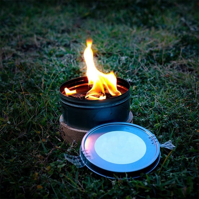 Wholesale Charcoal Wax Core  Smokeless BBQ 3 Wick Tin Can Scented Brazier Natural Soy Wax portable campfire Candle