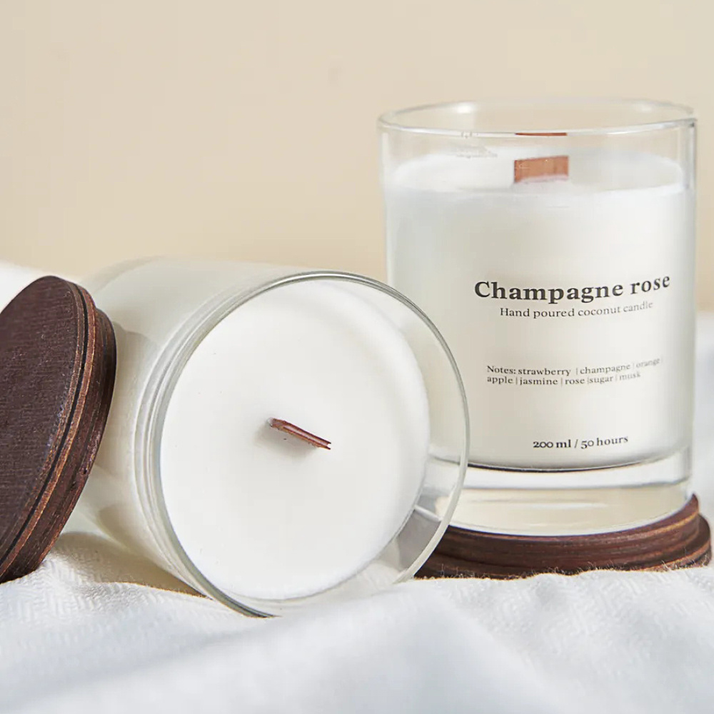 Champagne Rose Fragence Rituals Scented Candle Organic Rose Personalized Scent Candle