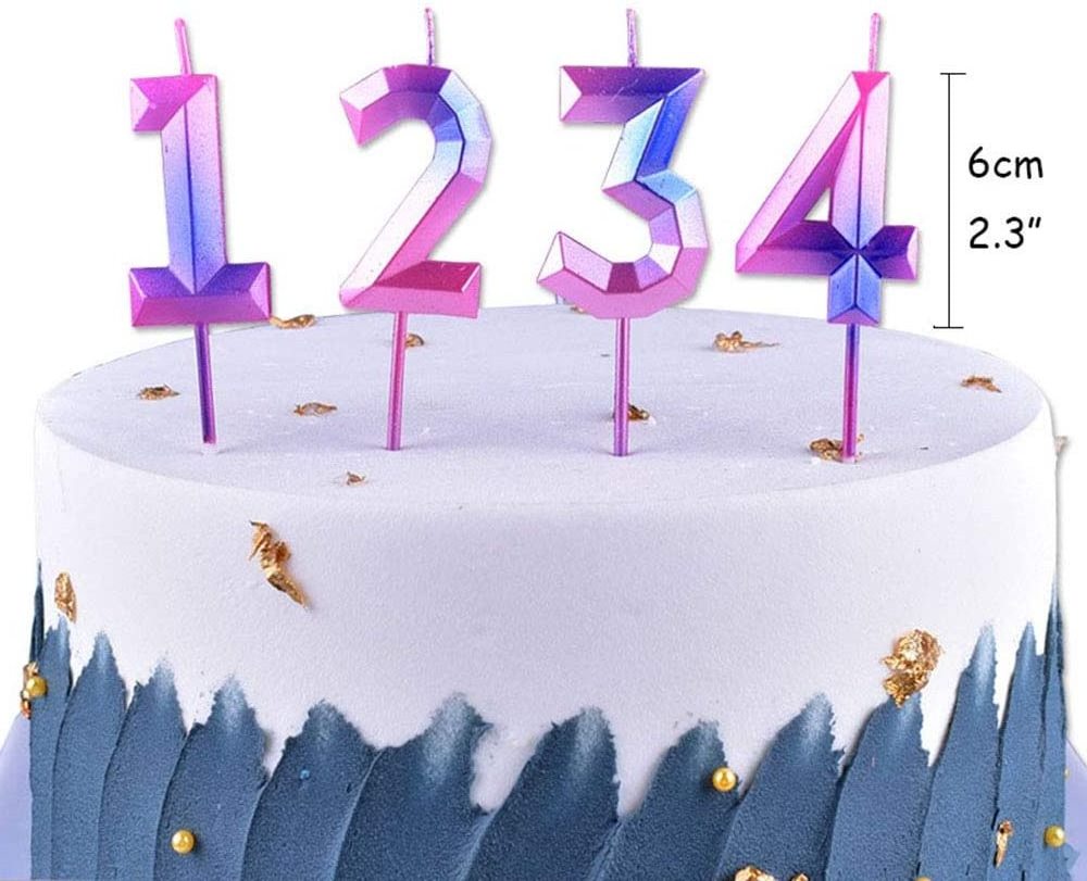 New Cute 0-9 number flameless birthday cake candles Material Paraffin Wax