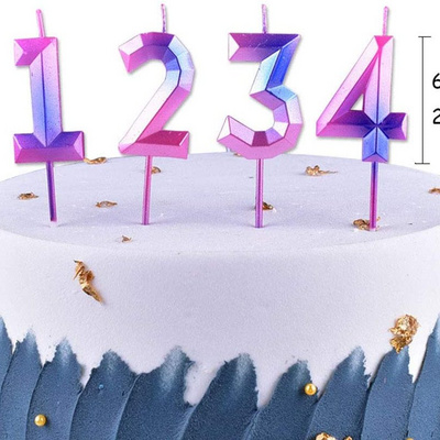 New Cute 0-9 number flameless birthday cake candles Material Paraffin Wax