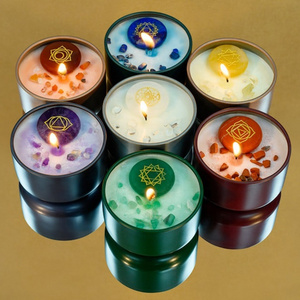 Wholesale Gift 7 Days Tealight Candle Aromatherapy Healing Manifestation Spiritual Crystal Chakra Candle