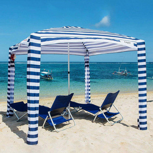 Custom Wholesale Outdoor Portable Foldable Cool Beach Cabana Tent, M XL Aluminum Pole Travel Picnic Square Sun Shade Umbrella