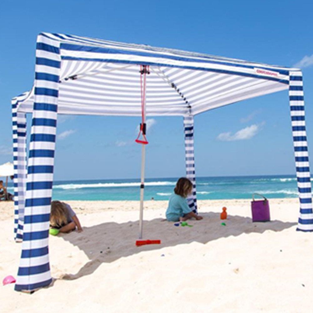 Custom Wholesale Outdoor Portable Foldable Cool Beach Cabana Tent, M XL Aluminum Pole Travel Picnic Square Sun Shade Umbrella