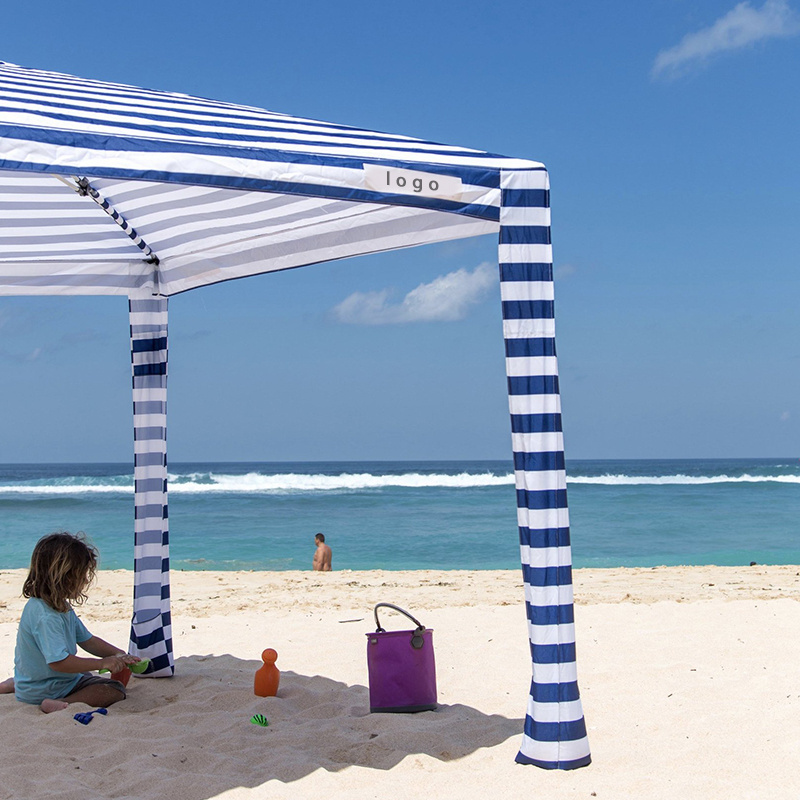 Custom Wholesale Outdoor Portable Foldable Cool Beach Cabana Tent, M XL Aluminum Pole Travel Picnic Square Sun Shade Umbrella