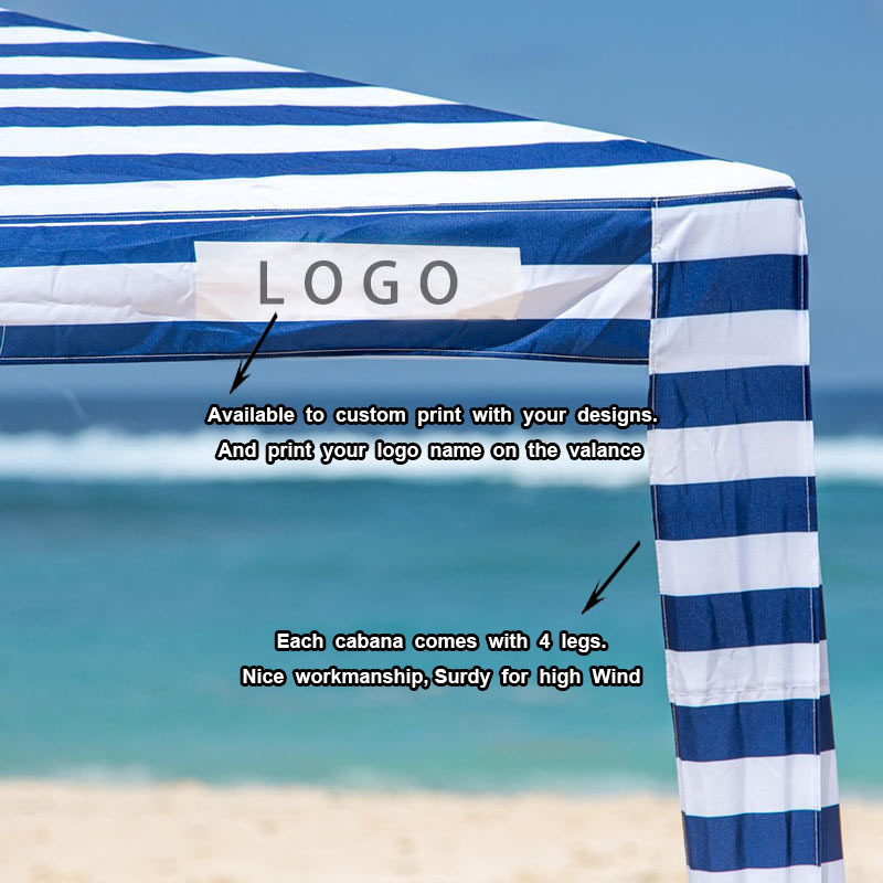 BR Custom 6ft 8ft Premium Portable Aluminum Pole Outdoor M XL Beach Shade Cool Cabana Tent, Outdoor Picnic Camping Sun Umbrella