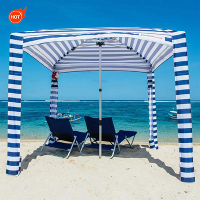 BR Custom 6ft 8ft Premium Portable Aluminum Pole Outdoor M XL Beach Shade Cool Cabana Tent, Outdoor Picnic Camping Sun Umbrella