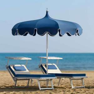 BR Outdoor Extra Large Pagoda Beach Patio Umbrella 7ft 8ft 8.5ft, Sun Protection Aluminum Poolside Yard Big parasols for Table