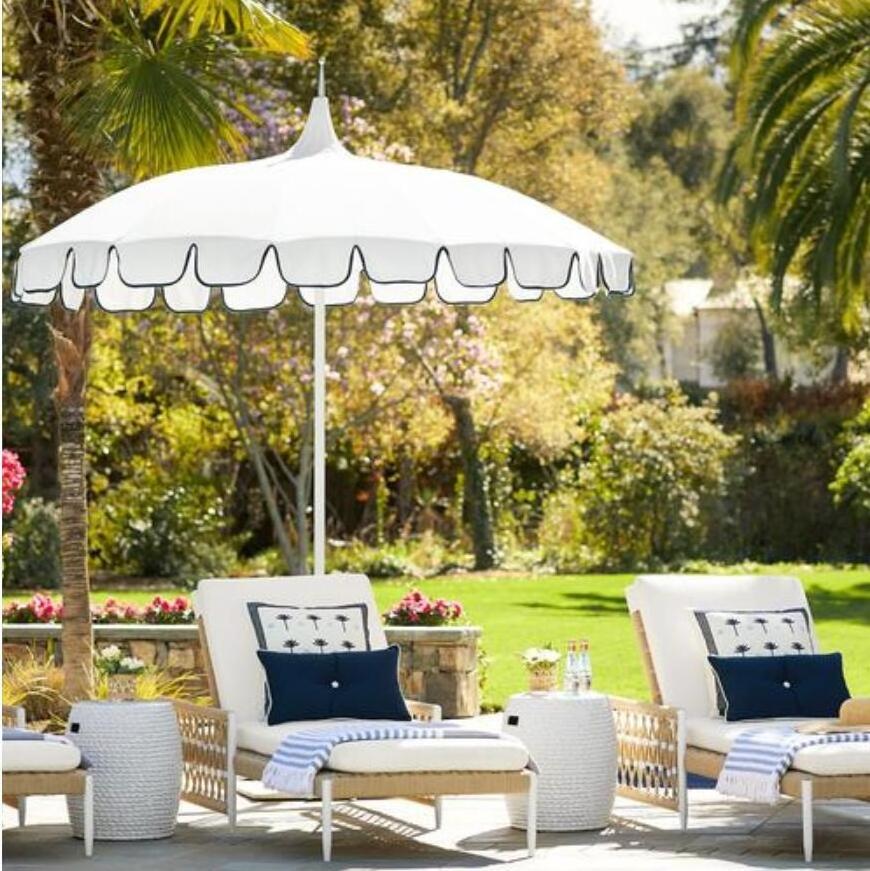 Luxury Pagoda California Umbrella 8.5ft, Outdoor Big Aluminum Pole Round Market Pool Patio Decks Parasol Shade for Table Lounger