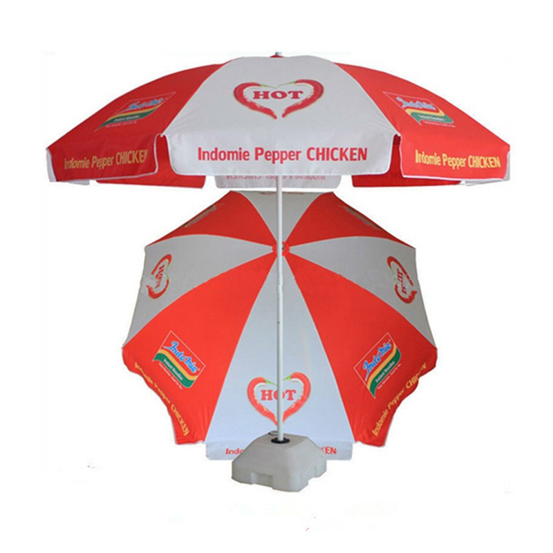 OEM Cheap customizable size advertising polyester beach umbrellas outdoor market big beach umbrella logo printed waterproof