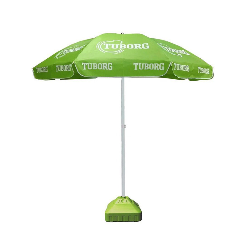 OEM Cheap customizable size advertising polyester beach umbrellas outdoor market big beach umbrella logo printed waterproof