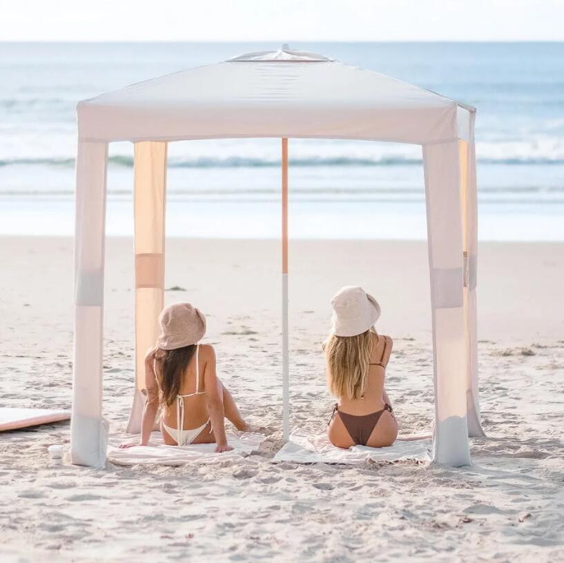 Customize Best 6ft Australia Luxury Wood Beach Cabana Tent, Square Outdoor Sun Umbrella for Park Travel Events Wedding Camping