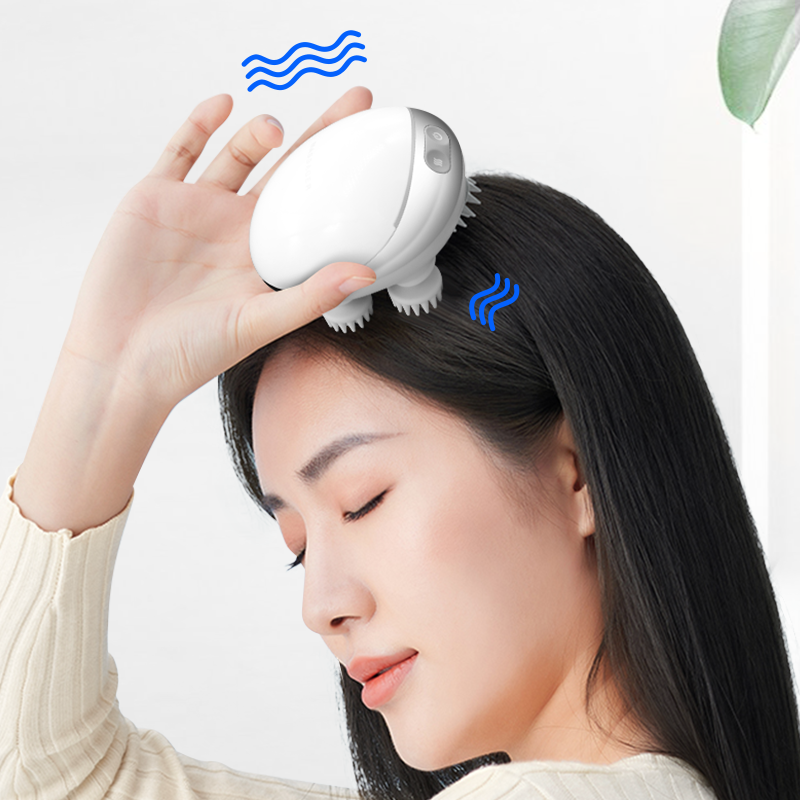 Portable Electric Scalp Vibrating Head Massager With 4 Massage Heads Waterproof Ipx7 Mini Head Octopus Massager Device