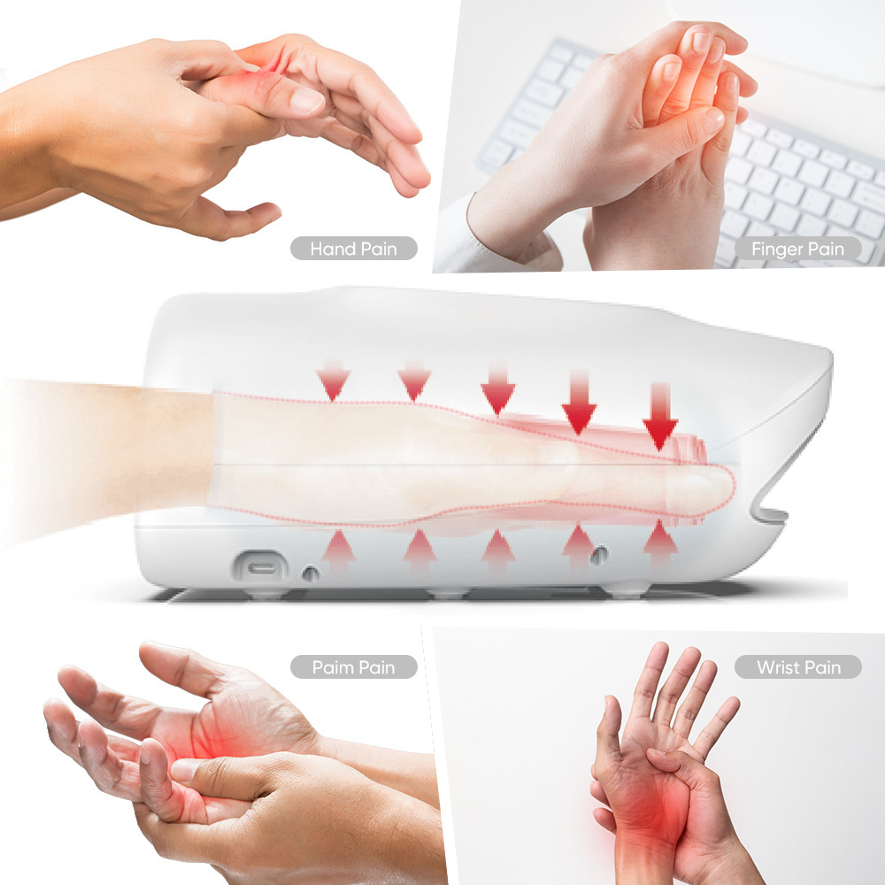 Heat Portable Cordless New Professional Travel Mini Foam Finger Joint Electric Mini Hand Massager For Arthritis