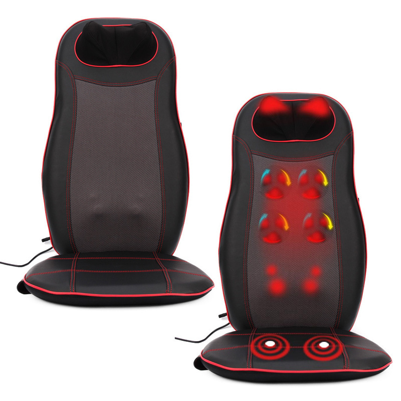 Massage Pad Tool Neck Waist Full Body Vibration Shiatsu Heat Kneading Massage Chair Cushion For Car And Home Office Use Seat