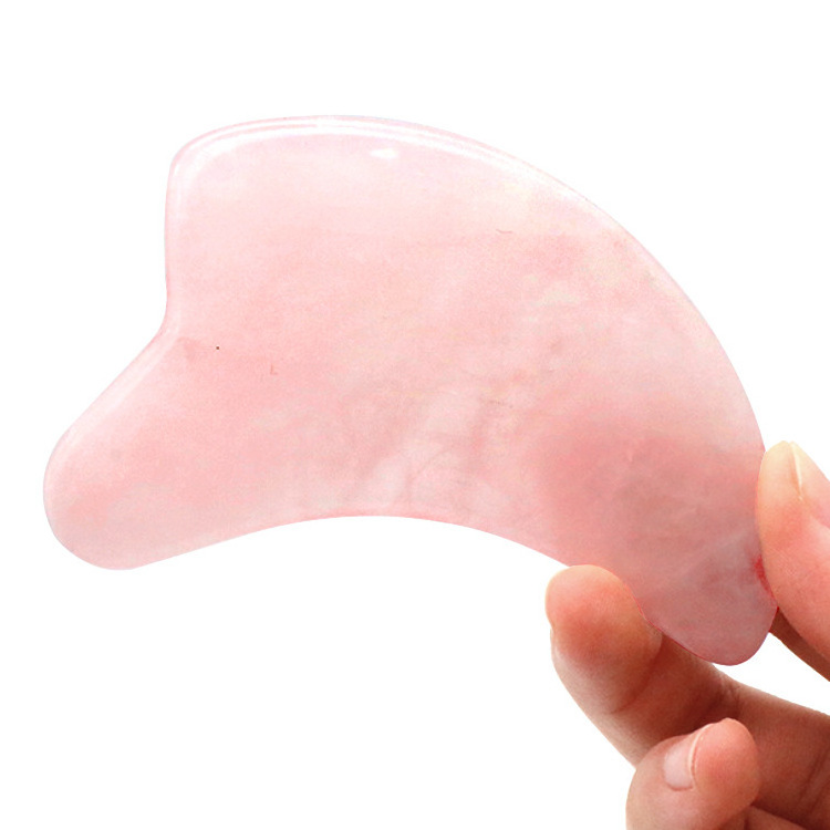 Face massage  jade roller gua sha rose quartz crystal guasha massage stone set