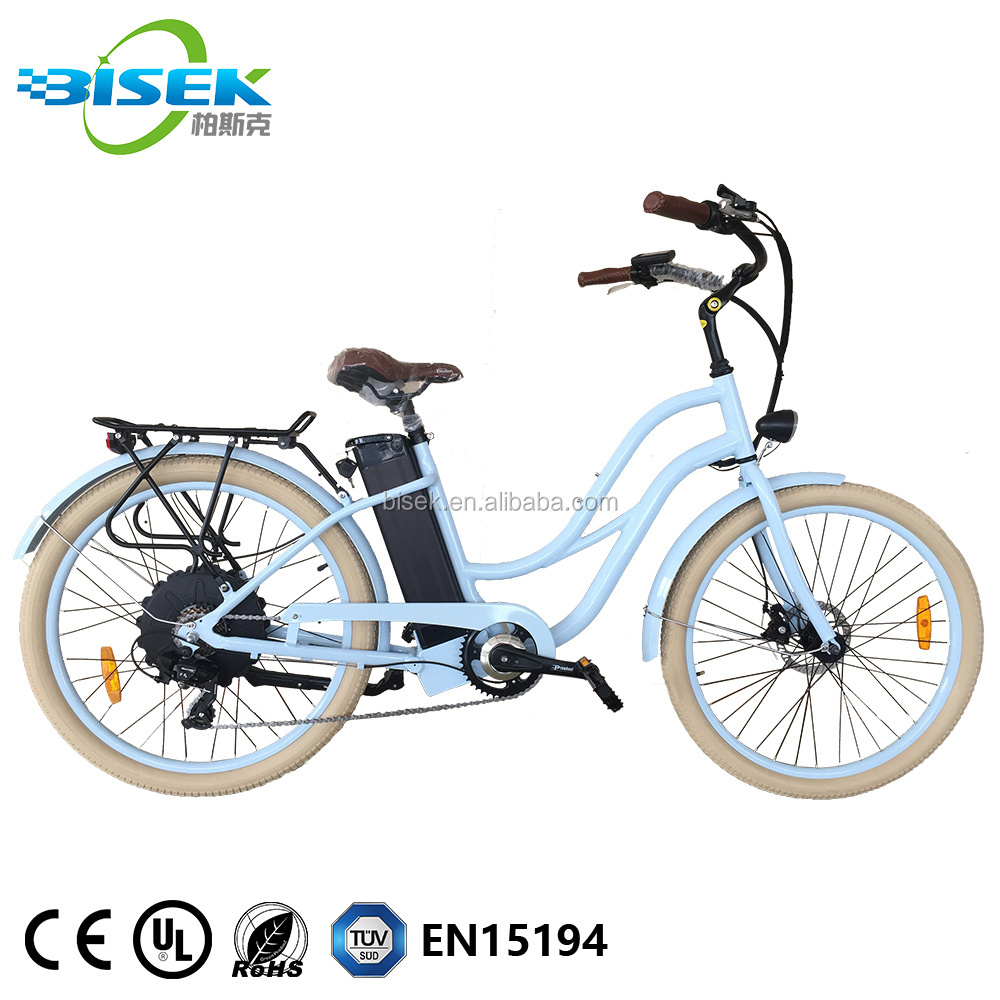 2021 Most Fashion Step Through Fat Tire Electric Bike 48V 500W Beach Cruiser Ebike For Lady