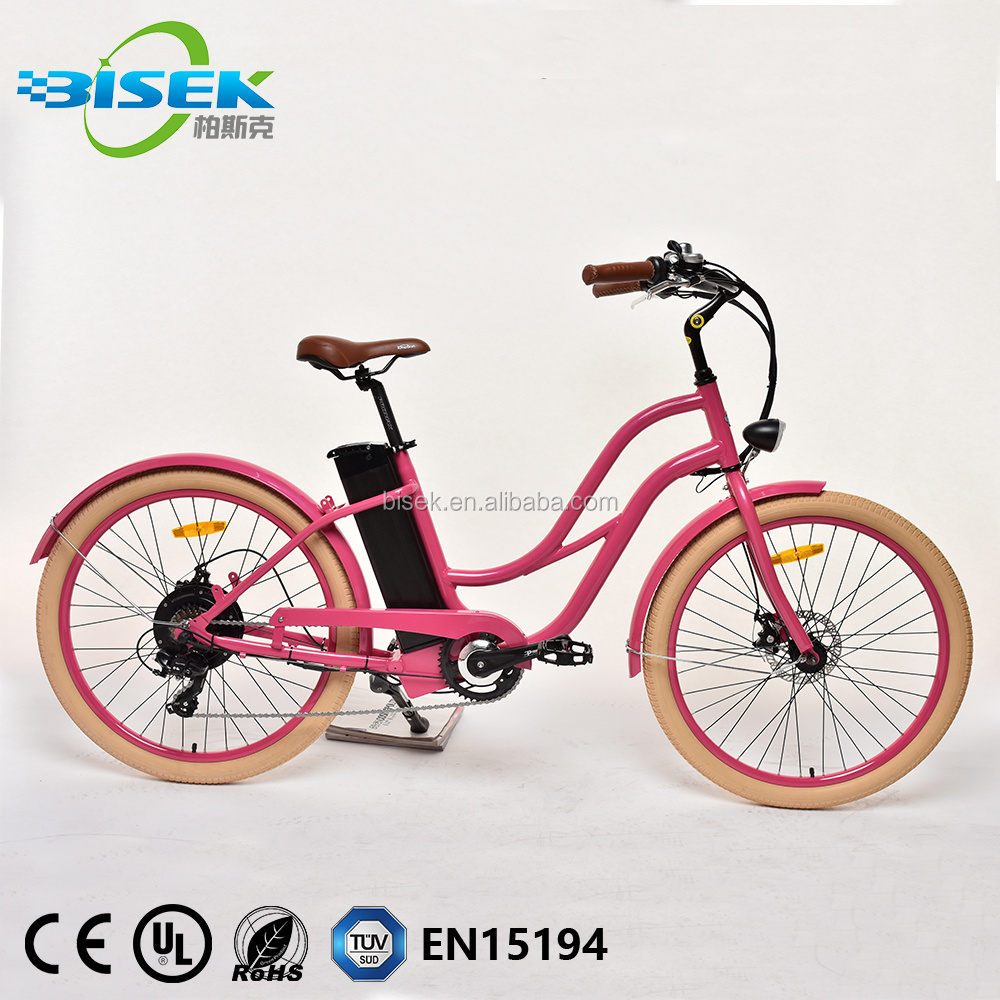 2021 Most Fashion Step Through Fat Tire Electric Bike 48V 500W Beach Cruiser Ebike For Lady