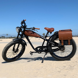 retro beach cruiser bicycle Bisek fat tire leopard vintage electric bike 250w ev retro beach cruiser