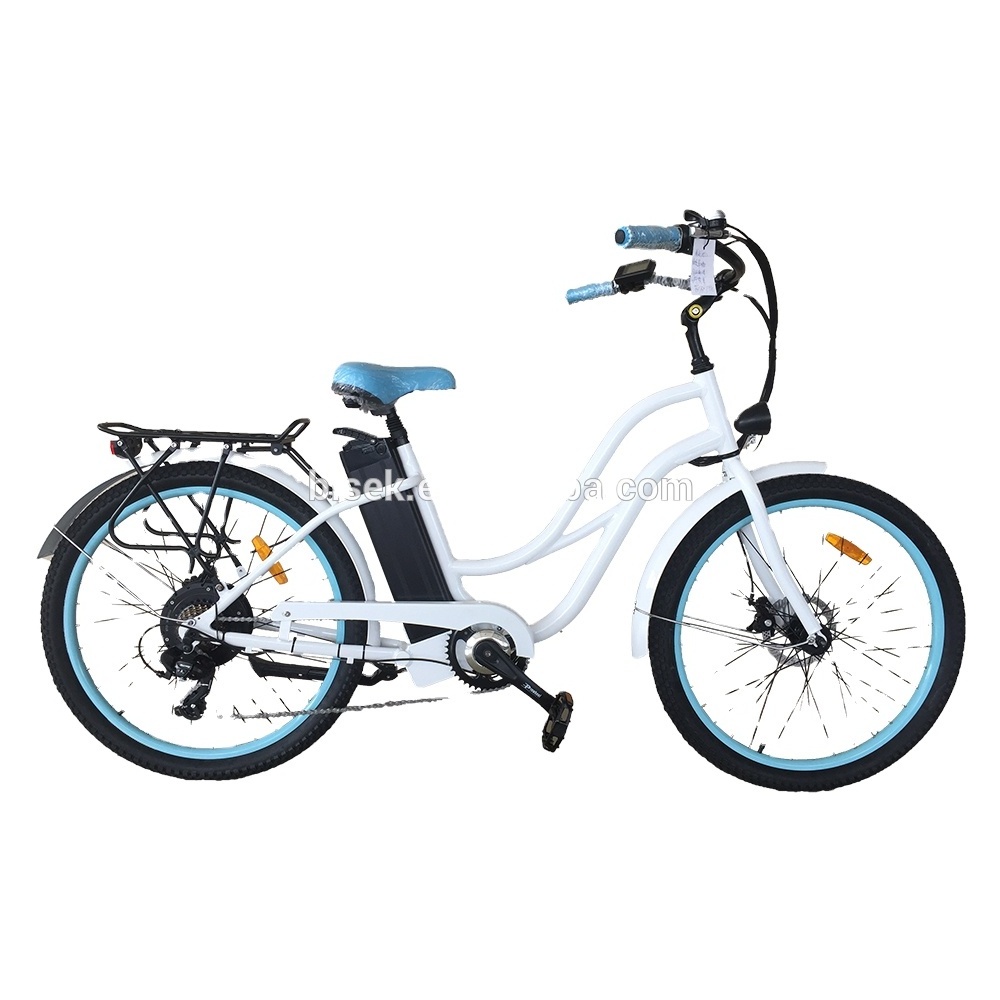 Hot Sale Powerful 36V/48V Bafang Motor ebike Beach Cruiser Electric Bicycle for Women