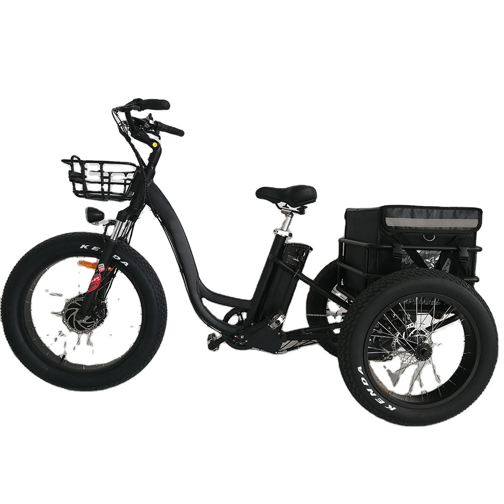 2022 High Power Electric Tricycles Family Cargo Bike Lithium Battery Three Wheel Electric Bicycle 48v 500w e Bike for Sale