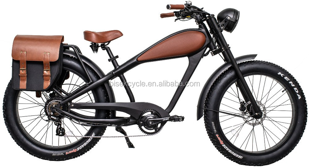 OEM new retro vintage super Electric Hybrid Bike 73 fat tire 26 inch 1000W ebike 48V 17.5AH long range e bike