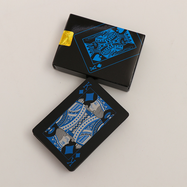 Wholesale Custom black and gold playing cards  PVC Plastic Waterproof playing card bicycle with deck playing card Custom Logo