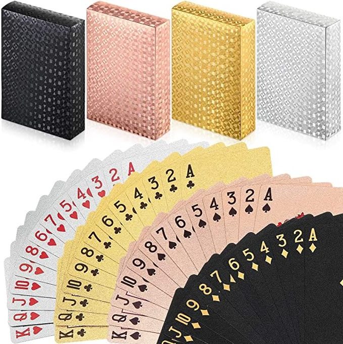 Wholesale Custom black and gold playing cards  PVC Plastic Waterproof playing card bicycle with deck playing card Custom Logo