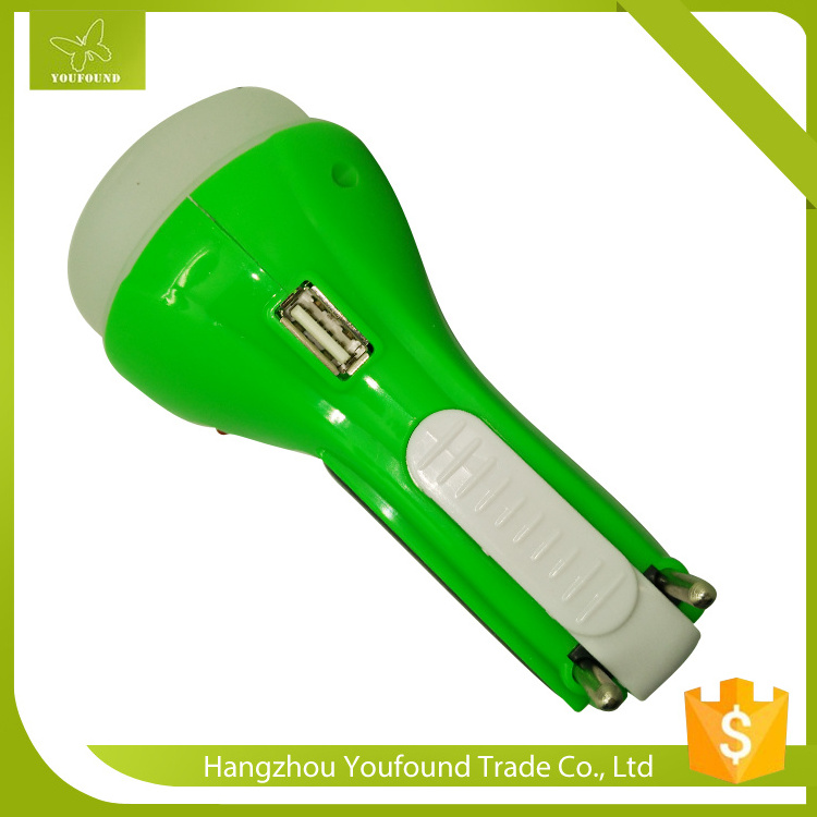 Rechargeable small Green plastic hand led torch light  brand flashlight from china