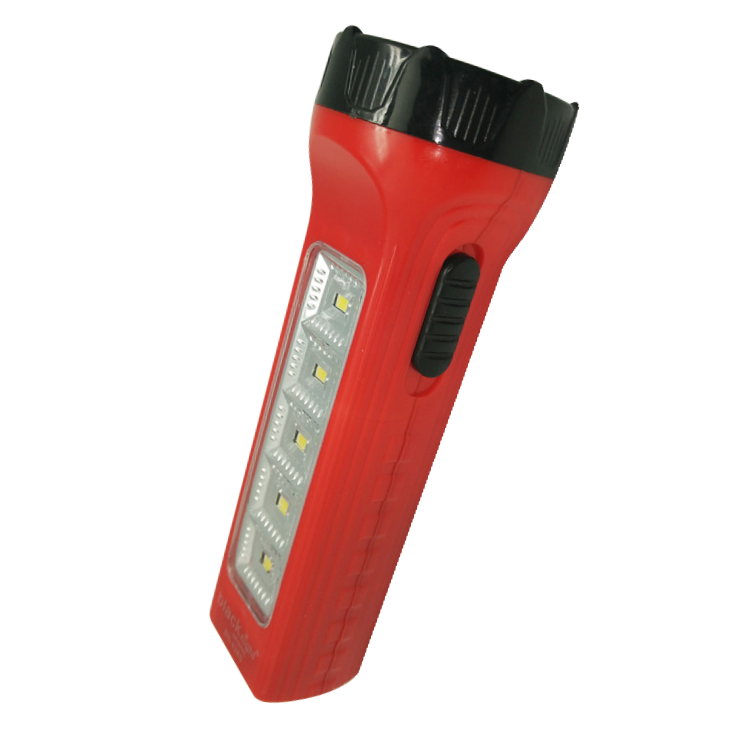 BN-428S Red emergency Lighting Solar Power Rechargeable Multi-function LED Torchlight with Side Lamp Flashlight