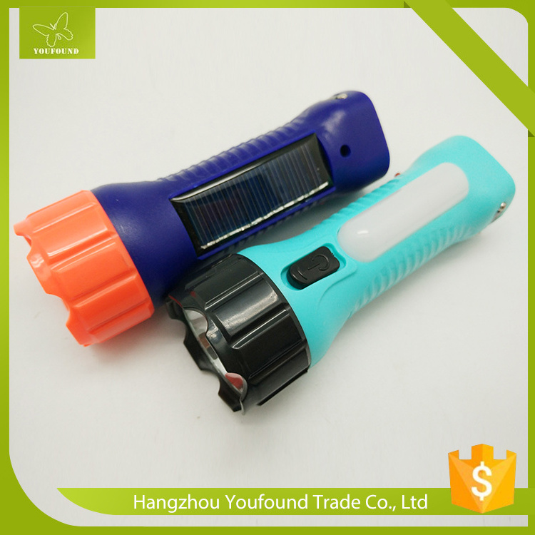 Portable Solar Powered LED Torch with Reading Light and Flash Light Camping Rechargeable Flashlight