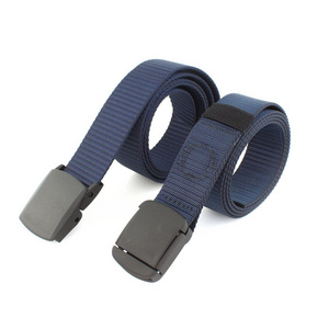 110cm High Quality Custom Nylon Webbing Belt Outdoor Men Plastic Buckle Canvas Weave Fashion tactical Belt