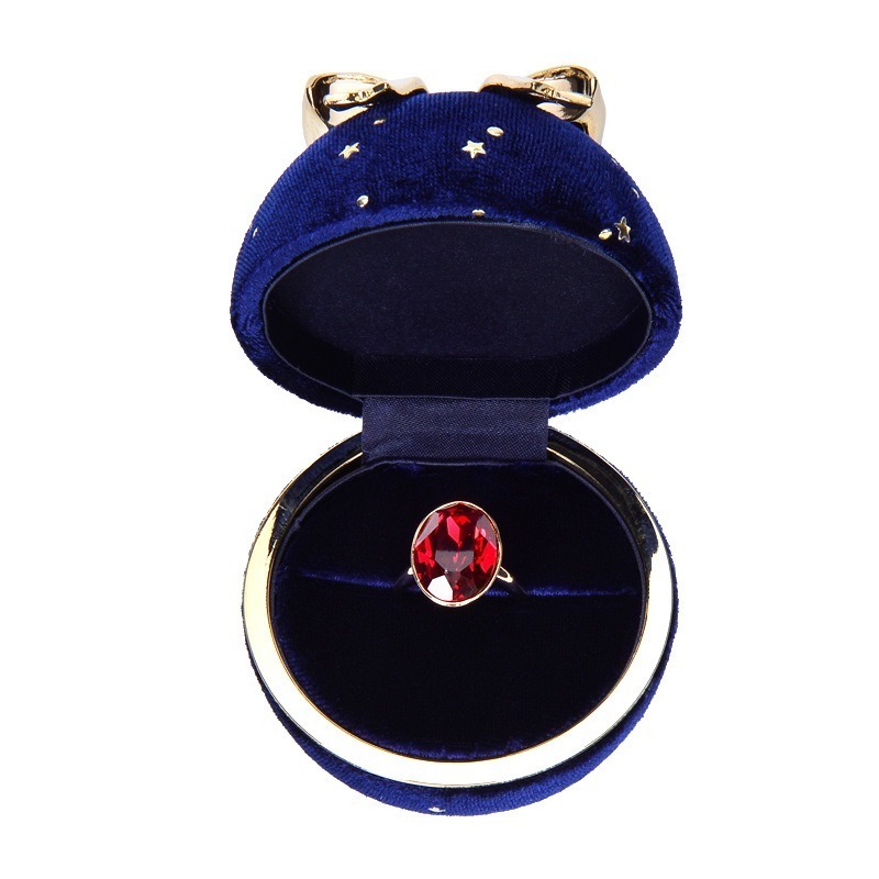 Propose creative blue planet jewelry box ring ball bowknot Christmas gift custom wholesale jewelry box