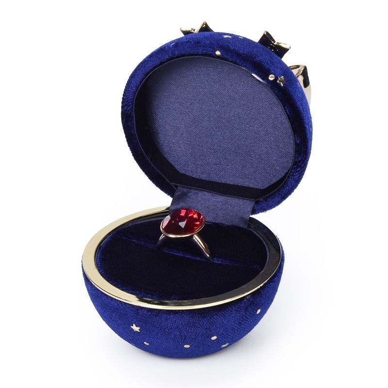 Propose creative blue planet jewelry box ring ball bowknot Christmas gift custom wholesale jewelry box