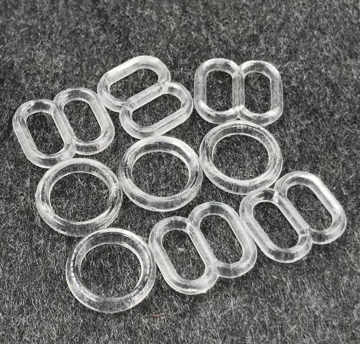 Clear ring slider hook for Underwear accessories adjustable plastic transparent  089 shape bra buckle for underwear strap