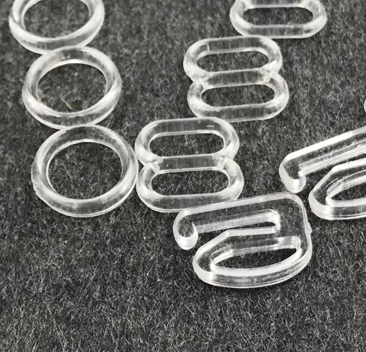 Clear ring slider hook for Underwear accessories adjustable plastic transparent  089 shape bra buckle for underwear strap