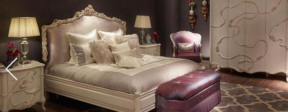 New Arrival Antique Victorian Style Solid Wood Hand Made Goldleaf Beige Color Fabric Bed For Bedroom Furniture BF08-YS014