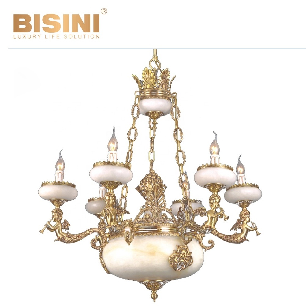 Home Decorative Copper Lighting Candelabra Chandelier Crystal Modern Pendant Light