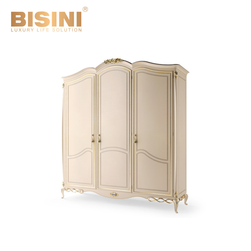 Modern Italian Furniture Cabinets Mini Clothes Wardrobe With Interior Mirrors Villa Bedroom Closet With 2 Closet Doors