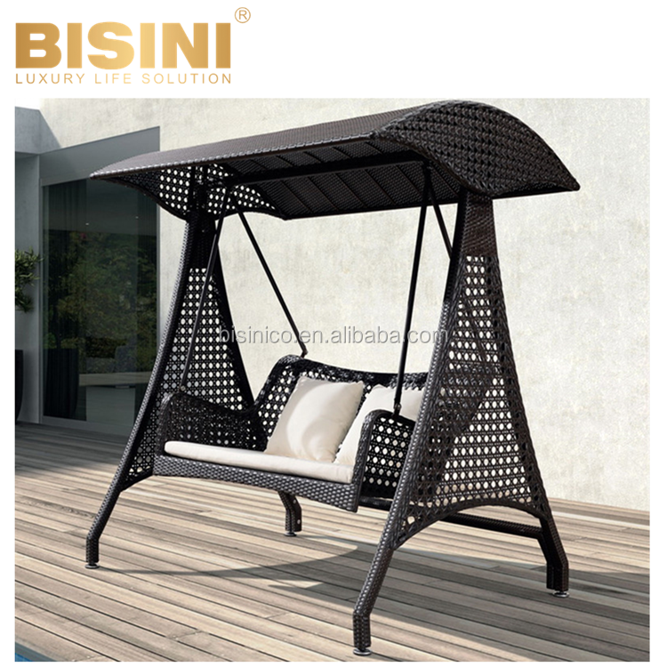 Garden Swimming Pool  PE Rattan Wicker and Aluminum Swing Chairs Outdoor Seaside Beach Patio Egg shape Hanging Basket