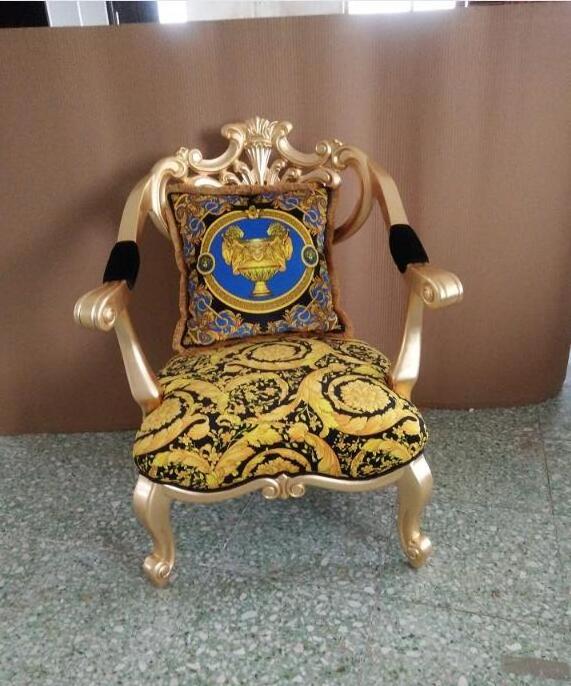 BISINI Luxurious Royal Arm Chair, Golden King Solid Wood European Hand Carved Throne, Living Room furniture BF08-10026