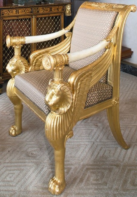 Royal Lion Arm Chair, Golden King Chair