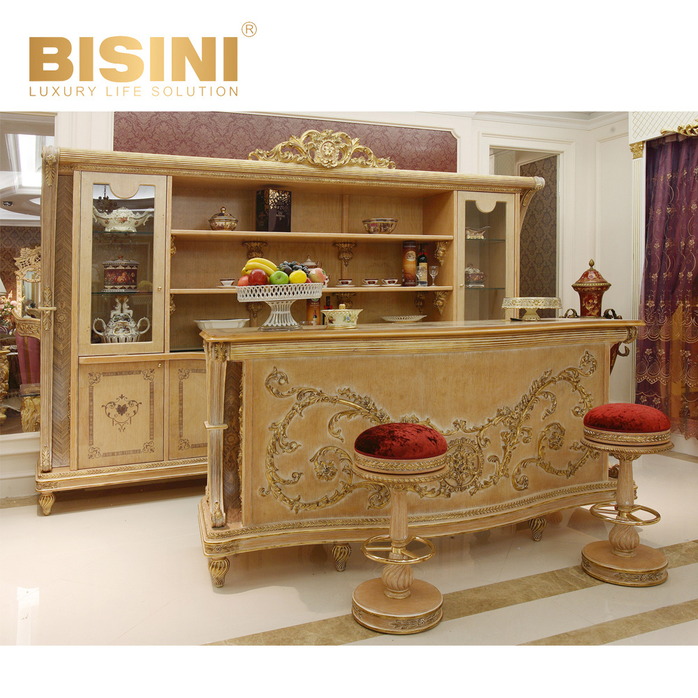 royal french style luxury hand carved tv cabinet / wine cabinet of high quality, classical living room furniture set