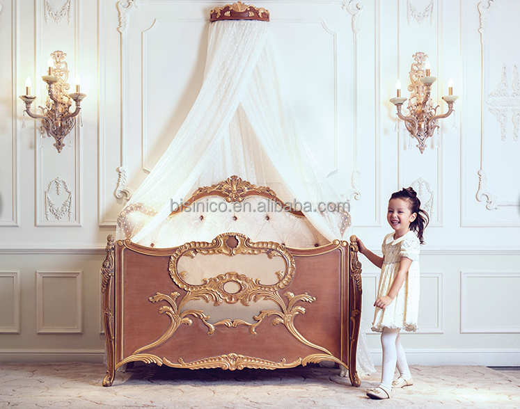 Bisini Baby Furniture, Italian Convertible Baby Crib, Antique Luxury Convertible Children Wooden Bed